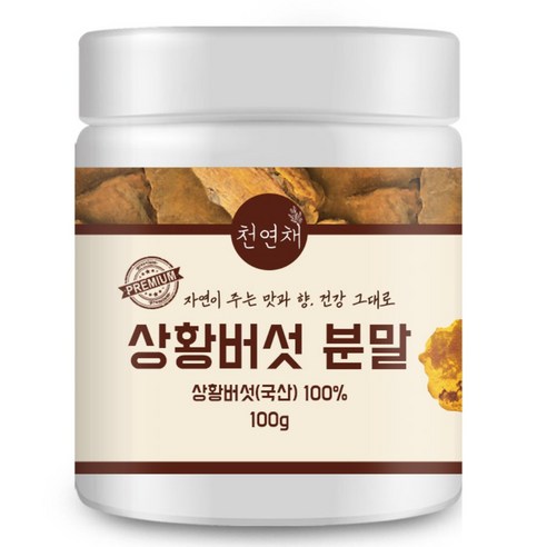 천연채 국산 상황버섯 분말 가루 무첨가 원물 건강차 활력관리, 1개, 100g