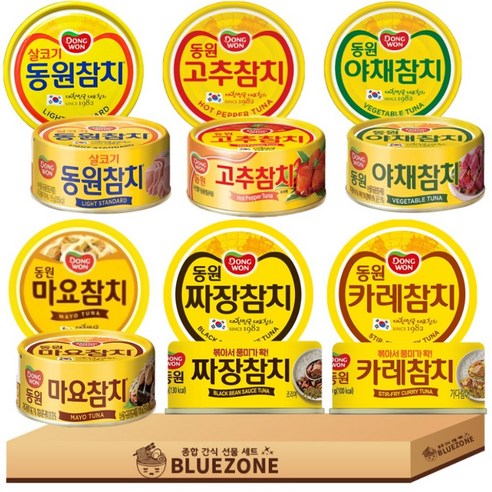 동원참치 90g 6종 세트 (스탠다드+고추+야채+짜장+마요+카레)x2, 90g, 12개