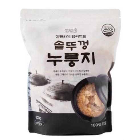 간편하게 끓여먹는 솥뚜껑 누룽지, 1개, 800g