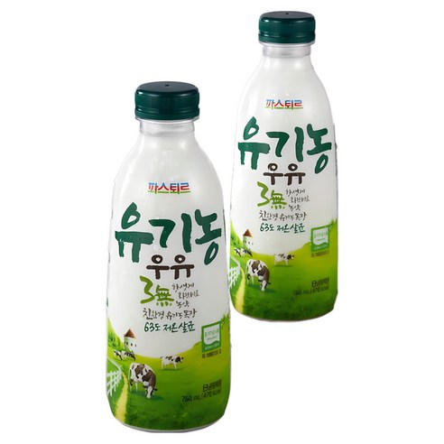 파스퇴르 유기농우유 750ml, 750ml, 4개