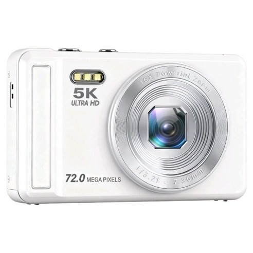 MOKIN 빈티지 디지털 카메라 DC068 4K DH 6400W 픽셀 + 64GB sd카드, 화이트