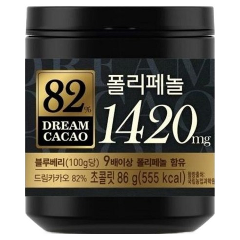 카카오함량 높은 쌉쌀하고 달콤한 드림카카오 82%, 86g, 2개