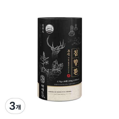 약재도감 조선 침향환 공진단 상자 + 쇼핑백, 3개, 300g