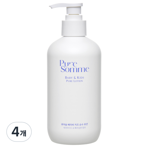 퓨어솜 베이비 키즈 아토 케어 특허성분 민감성 진정 순수 로션, 4개, 360ml