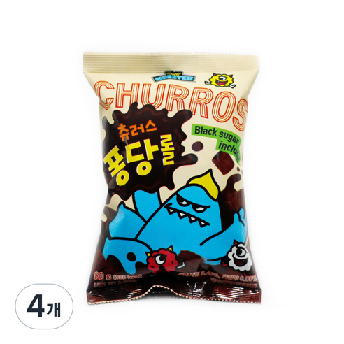 스위트몬스터 츄러스 퐁당롤 흑당과자, 4개, 80g