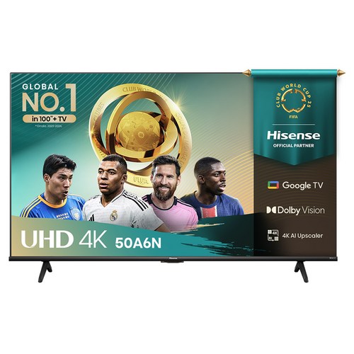 HISENSE 4K UHD LED 스마트TV, 127cm(50인치), 50A6N, 스탠드형, 고객직접설치
