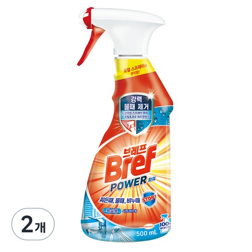 브레프 파워 욕실용 세정제 시트러스향, 500ml, 2개