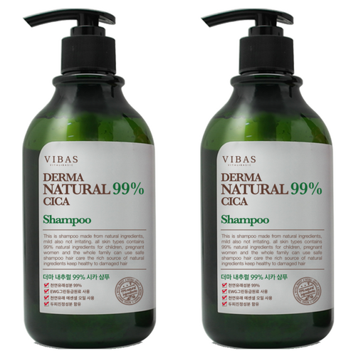 비바스 더마 내추럴 99% 시카 샴푸, 1kg, 2개