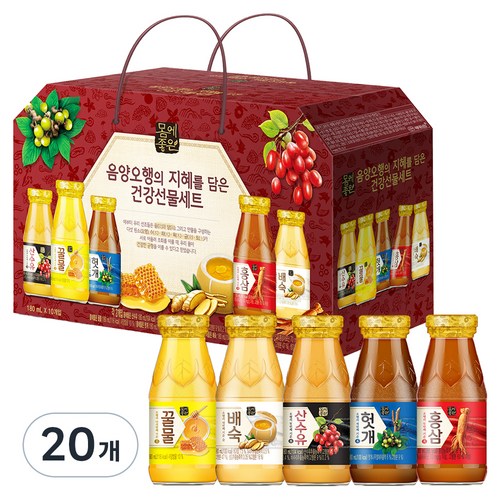 해태htb 몸에좋은 음양오행 건강음료 선물세트, 180ml, 20개
