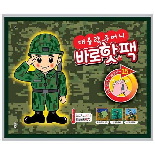 팜텍 대용량 바로핫팩 1개입 140g, 30개