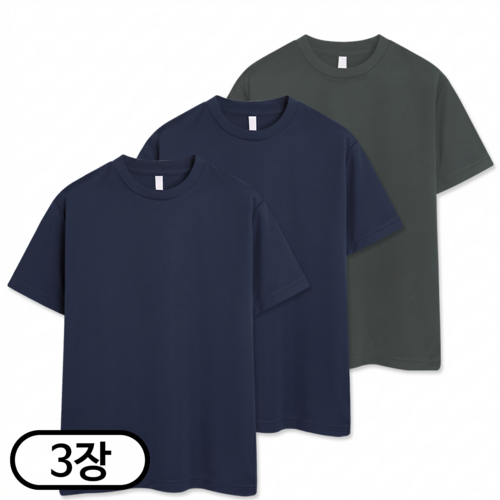 TOPBOY 3장세트 남녀공용 기능성 드라이 반팔 티셔츠 냉감 흡한속건 쿨론 (SCC5274PT)