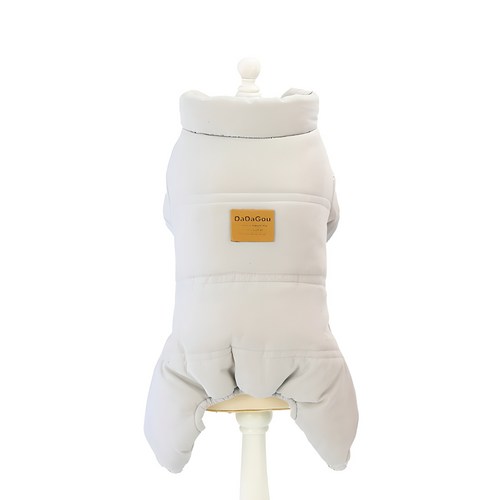 딩동펫 반려동물 밤비 패딩 올인원, 그레이, L(목둘레 26cm,가슴둘레 40cm,등길이29cm, 다리둘레 17cm), 1개