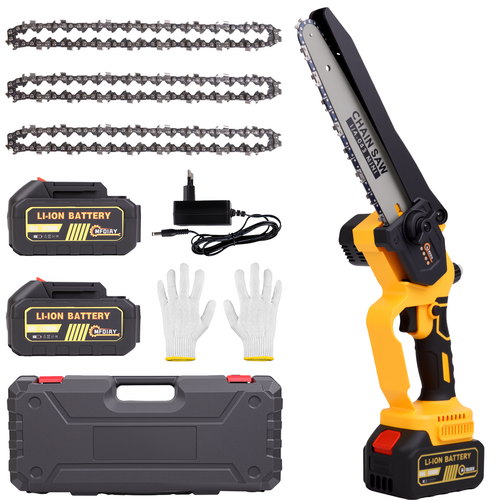 MFOIAY 20cm 충전식 전기톱 무선 BDLC 체인톱, 1세트