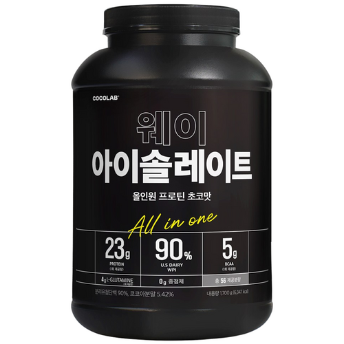 코코랩 WPI 웨이아이솔레이트 초코맛 미국산 단백질 보충제 분리유청단백 아이솔레이트, 1개, 1.7kg