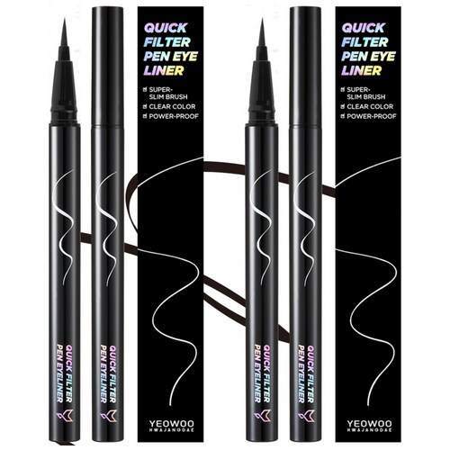 여우화장대 워터프루프 퀵필터 펜 아이라이너 0.5g, 블랙프레소, 2개
