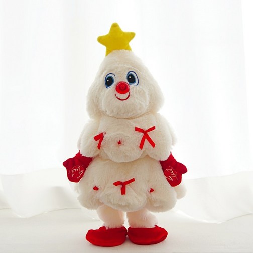 토이토 2세대 크리스마스 춤추는 트리 인형 찐트리 움직이는 댄싱트리, 40cm, 01화이트 찐트리, 1개