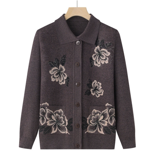 영스토어 정품 중년여성 꽃자수 가디건 스웨터 할머니옷 어머니옷 아줌마 미시 마담 겨울옷 가디건