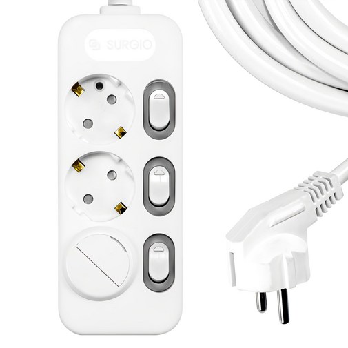 써지오 개별 멀티탭 3구 DH2039RT  안전커버 랜덤발송 1p, 1.5m, 혼합색상, 1개