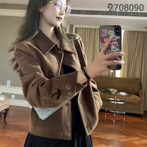 708090 봄 가을 브라운 무스탕 코트  루즈핏 빈티지 자켓