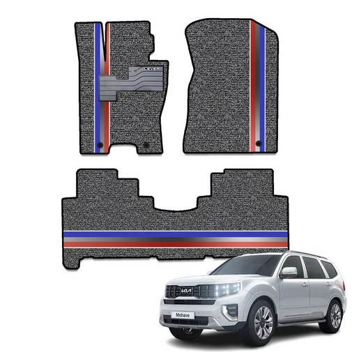 알브이모터스 2세대 코일 라인매트 모하비더마스터 오르간페달 21년이후 1열2열 세트, 블루포인트 라인