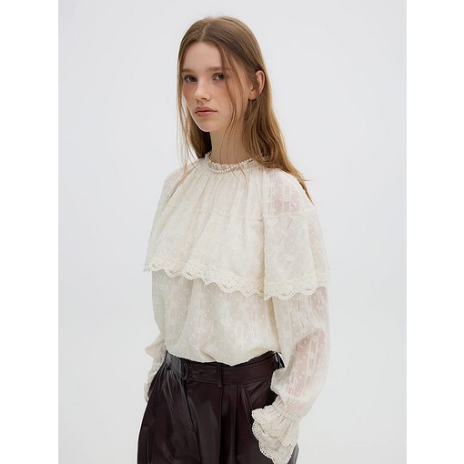 올리브데올리브 레이스 프릴 블라우스 OW4AB8810