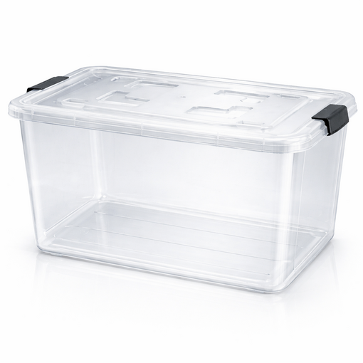 나코 플라스틱 바퀴달린 리빙박스 대용량 특대형 무색, 1개, 투명
