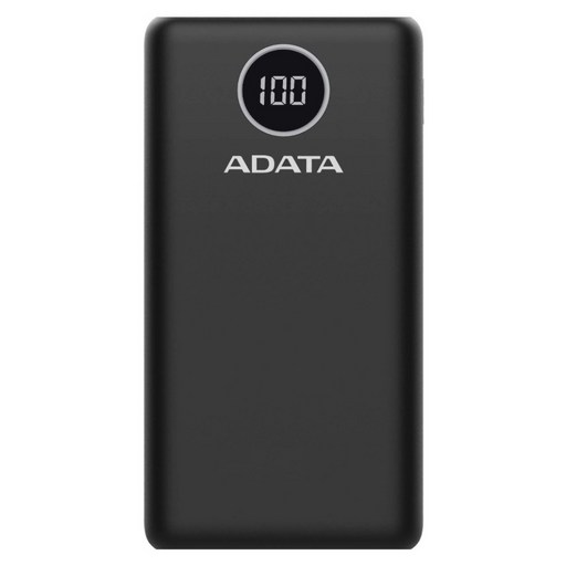 ADATA 威剛 快充行動電源 20000mAh USB-A + Type-C, P20000QCD, 黑色, 1個