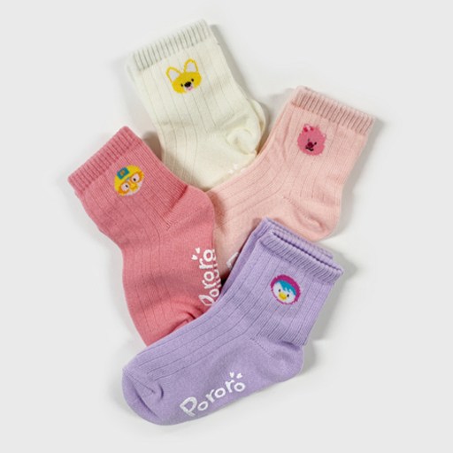 뽀로로 여아용 하우스 양말 4종 세트