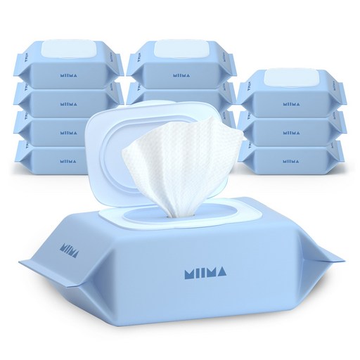 미마 유아용 물티슈 블루 캡형, 80g, 72매, 12개