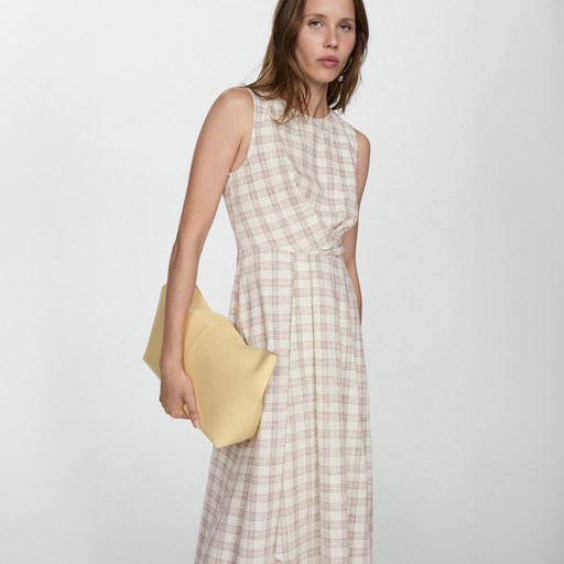 MANGO 여성용 통기성 닐 W 면 롱 드레스 77065983