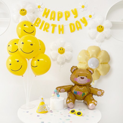 코멧 곰돌이 생일파티 파티풍선 세트