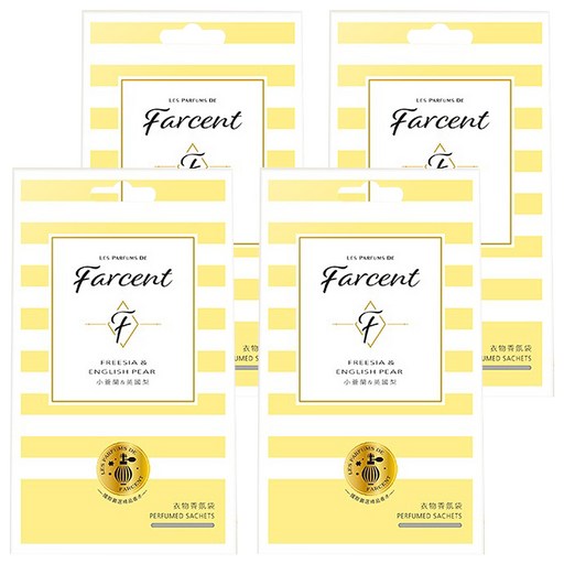 farcent 花仙子 衣物香氛袋 3個, 小蒼蘭 + 英國梨, 30g, 4盒