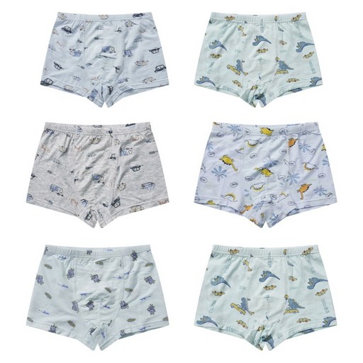 ONEDER 旺達棉品 萊賽爾兩入男童四角褲6件組