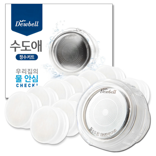 Dewbell Sudoae 水龍頭淨水過濾器 + 12入補充濾芯組, 透明, 1套