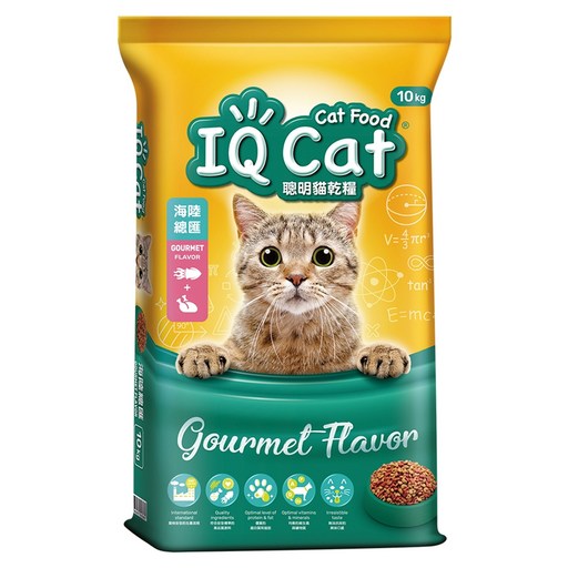 IQ Cat 聰明貓 成貓用 乾糧, 海陸總匯口味, 10kg, 1袋