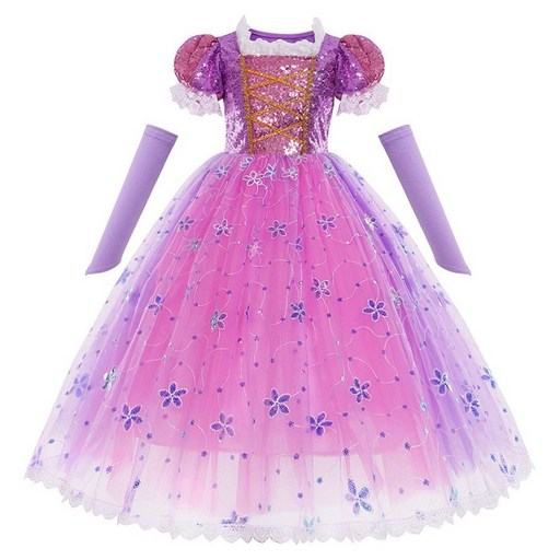 Rapunzel 長髮公主樂佩 萬聖節表演服 附袖套 110碼