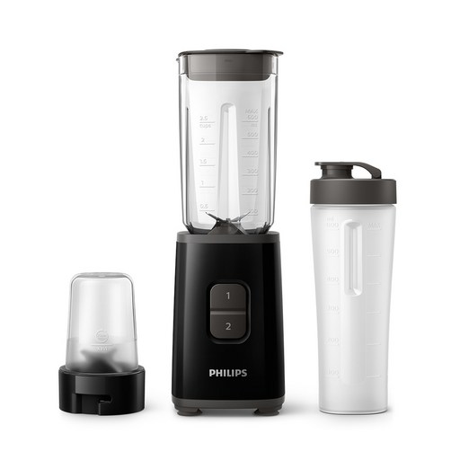 필립스 미니 블렌더 데일리 컬렉션 시리즈 텀블러와 다지기 구성 블랙으로 건강한 라이프스타일 시작하기