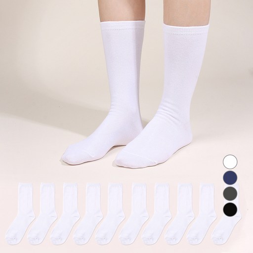 두발로 여성용 프리미엄 무지 장목 양말 10켤레 판매