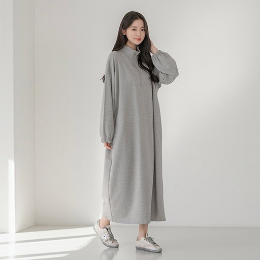 슈가펀 트로일 쭈리 지퍼 롱원피스