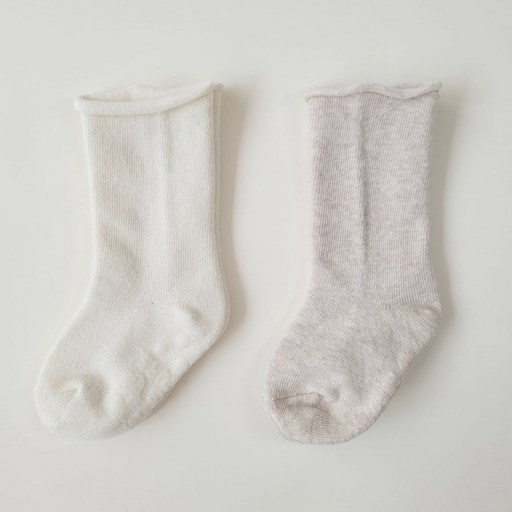 키즈퓨처 유아용 무압박 돌돌이 아띠 중목양말 2켤레 세트