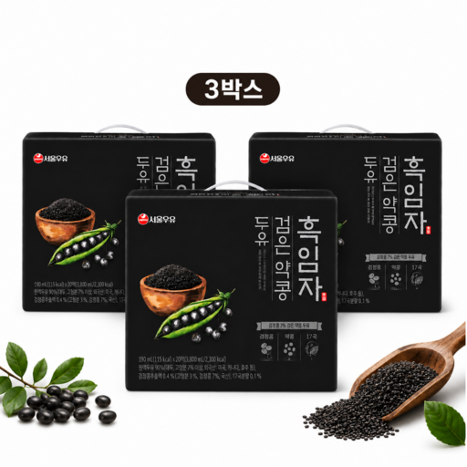 서울우유 흑임자 검은 약콩 두유, 190ml