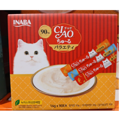 챠오츄르 대용량 90P 코스트코 고양이 츄르 간식 버라이어티 반려묘 차오추르 90P