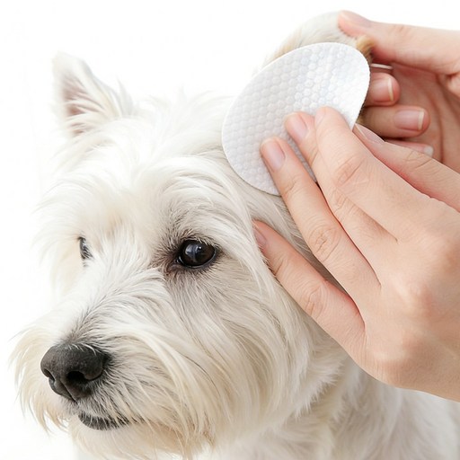 강아지 고양이 겸용 귀청소 패드 귀세정 티슈 100매 저자극 이어클리너