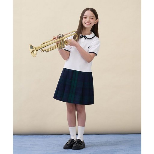 빈폴 BEANPOLE KIDS 클래식 반소매 저지 믹스 체크 원피스 아이보리 BI6371G030 523065