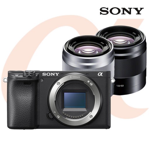 소니 알파 A6400 +E 50mm F1.8 OSS 공식대리점 미러리스카메라, 블랙바디+블랙렌즈