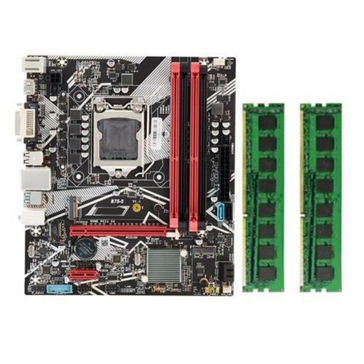 메인보드 B75-S 마더 보드 LGA 1155 CPU, 4GB 2XDDR3 1333MHz RAM SATA 인터페이스 컴퓨터 마더 보드, 01 마더 보드
