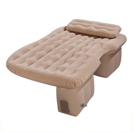 차량용 원터치 에어매트 가성비 자동펌프 공기주입 자동차 뒷좌석 침대 캠핑 차박 엘림온 그레이 원터치 에어펌프, 베이지랜턴기능, 기본 차종