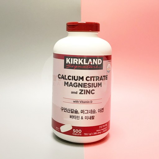 칼슘 시트레이트 마그네슘 앤 아연 비타민 D3, 500, 1