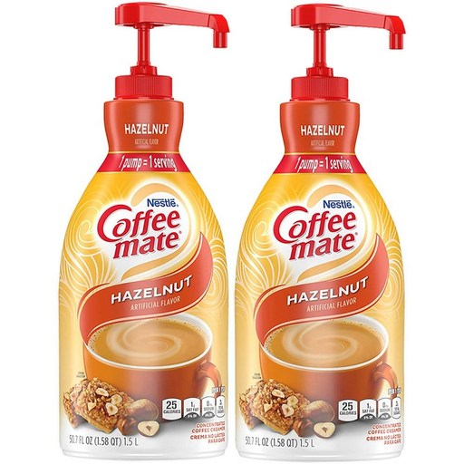 Nestle Coffee mate Coffee Creamer, Hazelnut 네슬레 커피 메이트 커피 크리머 헤이즐넛 1.5L 2팩, 1개
