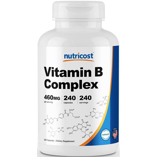 뉴트리코스트 비타민 B 콤플렉스 460mg 캡슐, 240캡슐, 1서빙 460mg, 240회분 Vitamin B Complex Capsules [460 MG] [240 CAPS], 460mg, 1개